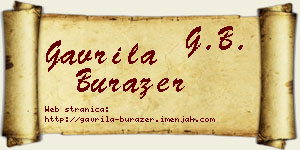 Gavrila Burazer vizit kartica